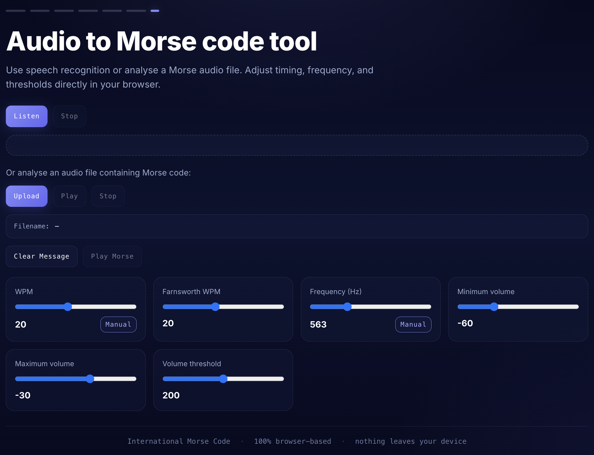 Play Morse Code Audio
